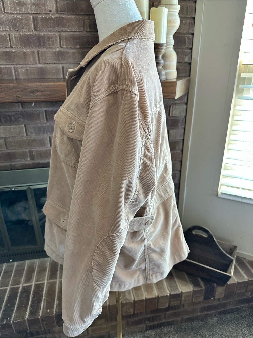 L.L.Bean Tan Fine Corduroy Safari Field Chore Barn Jacket Coat Size XL - Picture 2 of 4